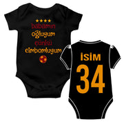 Cimbom Baby Body - Bebek tulum - Babybody für Jungs und Mädchen - Bamamin ogluyum cünkü cimbomluyum - Aslan parcasi - Geschenk für Baby - GS
