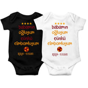 Cimbom Baby Body - Bebek tulum - Babybody für Jungs und Mädchen - Bamamin ogluyum cünkü cimbomluyum - Aslan parcasi - Geschenk für Baby - GS