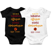 Cimbom Baby Body - Bebek tulum - Babybody für Jungs und Mädchen - Bamamin ogluyum cünkü cimbomluyum - Aslan parcasi - Geschenk für Baby - GS
