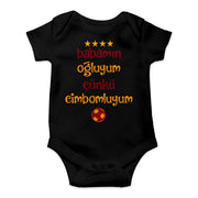 Cimbom Baby Body - Bebek tulum - Babybody für Jungs und Mädchen - Bamamin ogluyum cünkü cimbomluyum - Aslan parcasi - Geschenk für Baby - GS