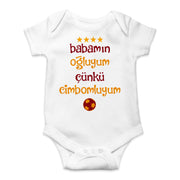 Cimbom Baby Body - Bebek tulum - Babybody für Jungs und Mädchen - Bamamin ogluyum cünkü cimbomluyum - Aslan parcasi - Geschenk für Baby - GS