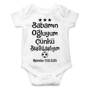 Besiktas Baby Bodies Babamin ogluyum cünkü tulum bebek Bodysuit Geschenk